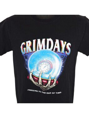 Grim Days T Shirt Mens Size Small Black Freezing To The End Of Time Skeleton